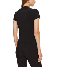 GUESS MOCK NECK ALL OVER 4G Slim fit T-shirt with rhinestones - T-shirt