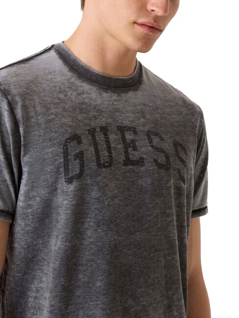 MARINE LOGO Short-sleeved T-shirt with faded effect jetbla - T-shirt