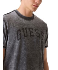 GUESS MARINE LOGO Short-sleeved T-shirt with faded effect jetbla - T-shirt - 3