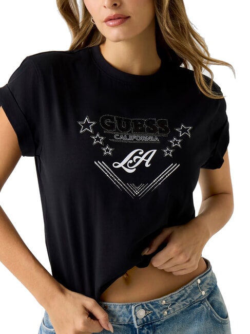 STARS T-shirt with print and studs jetbla - T-shirt