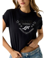 GUESS STARS T-shirt with print and studs jetbla - T-shirt - 3