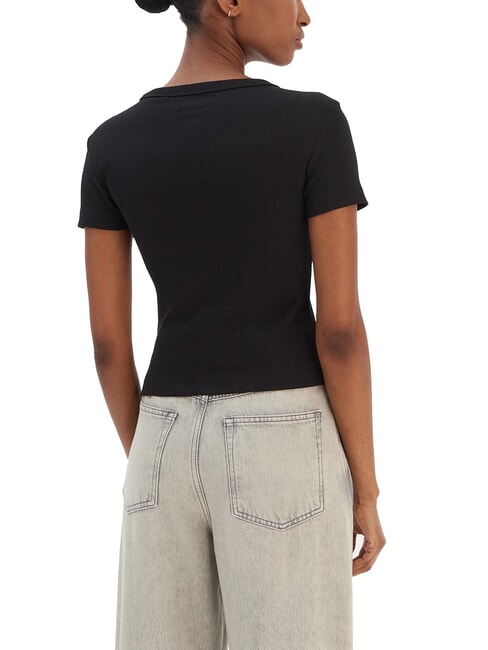 STUDS SCRIPT Slim fit short-sleeved T-shirt jetbla - T-shirt