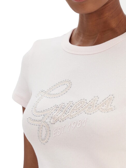 STUDS SCRIPT Slim fit short-sleeved T-shirt delicate pink - T-shirt