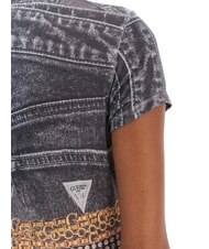 GUESS BELT WRAPPED Slim fit T-shirt with all over print jet black multi - T-shirt - 4