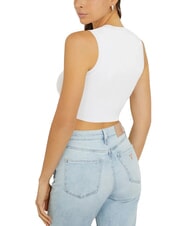 GUESS ALEXIA Short knitted mouse with rhinestone logo purwhite - T-shirt - 2