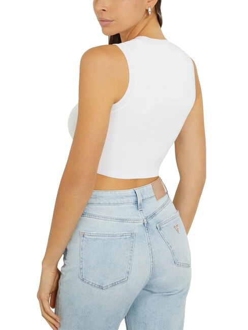 ALEXIA Short knitted mouse with rhinestone logo purwhite - T-shirt