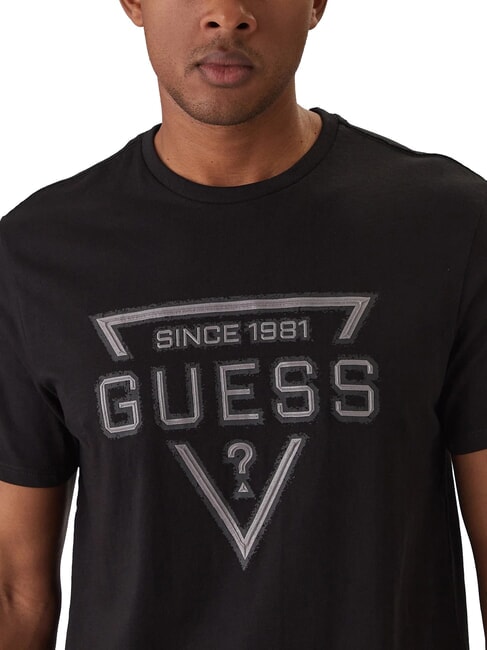 PAINTED TRIANGLE Regular fit short sleeve t-shirt jetbla - T-shirt