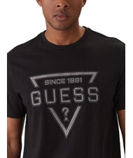 GUESS PAINTED TRIANGLE Regular fit short sleeve t-shirt jetbla - T-shirt - 3