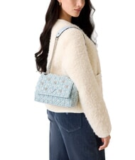 GUESS EVERLEE Mini shoulder bag / crossbody bag misty blue multi - Women’s Bags - 4