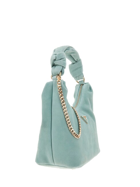 ISOTTA Suede leather bag with chain eucalyptus - Women&rsquo;s Bags