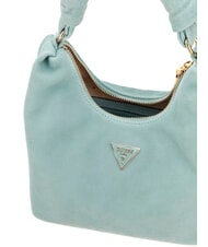 GUESS ISOTTA Suede leather bag with chain eucalyptus - Women&rsquo;s Bags - 4
