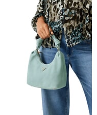 GUESS ISOTTA Suede leather bag with chain eucalyptus - Women&rsquo;s Bags - 5