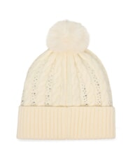 GUESS KNITTED Pom pom hat white - Hats - 2