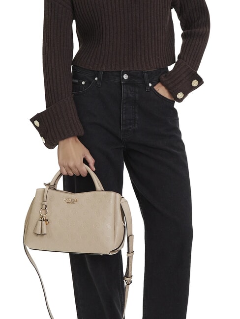 PHOEBE Handbag, with shoulder strap simply taupe logo - Women’s Bags