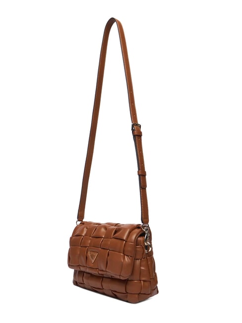 MARION Woven shoulder bag with shoulder strap COGNAC - Women’s Bags