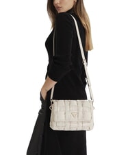 GUESS MARION Woven shoulder bag with shoulder strap bone - Women&rsquo;s Bags - 5