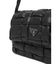 GUESS MARION Woven shoulder bag with shoulder strap BLACK - Women’s Bags - 3