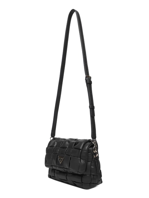 MARION Woven shoulder bag with shoulder strap BLACK - Women’s Bags