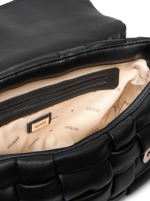 MARION Woven shoulder bag with shoulder strap BLACK - Women’s Bags