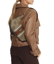 GUESS ERENIA Shoulder bag with 4G all-over logo MILK LOGO - Women&rsquo;s Bags - 5