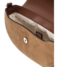 GUESS ERENIA Suede shoulder bag COGNAC MULTI - Women’s Bags - 5