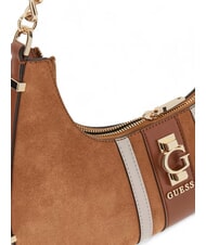 GUESS ERENIA Suede shoulder bag COGNAC MULTI - Women’s Bags - 5
