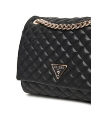 GUESS EVERLEE Quilted shoulder bag, crossbody bag BLACK - Women’s Bags - 3