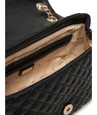 GUESS EVERLEE Quilted shoulder bag, crossbody bag BLACK - Women’s Bags - 6