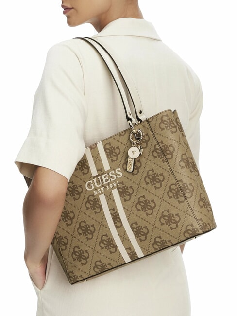 NOELLE Printed shoulder tote bag MILK LOGO - Women’s Bags