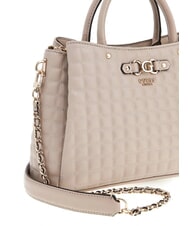 GUESS NADIRA Quilted handbag with shoulder strap light taupe - Women’s Bags - 3
