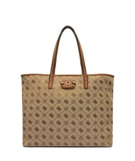 GUESS NEDA Jacquard fabric shopper bag MILK LOGO - Women’s Bags - 3