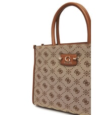 GUESS NEDA Jacquard fabric tote bag MILK LOGO - Women’s Bags - 3