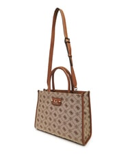 GUESS NEDA Jacquard fabric tote bag MILK LOGO - Women’s Bags - 4