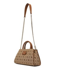 GUESS NEDA Jacquard fabric handbag MILK LOGO - Women’s Bags - 4