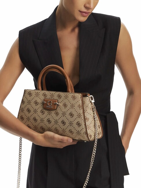 NEDA Jacquard fabric handbag MILK LOGO - Women’s Bags