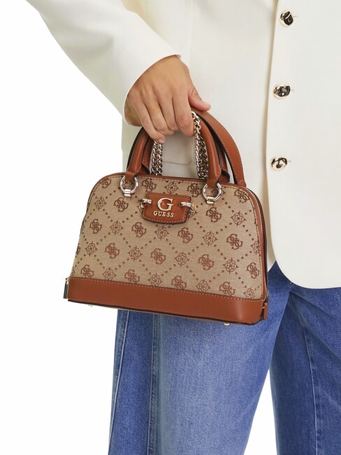 NEDA Dome bag in jacquard fabric MILK LOGO - Women’s Bags