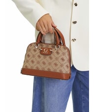 GUESS NEDA Dome bag in jacquard fabric MILK LOGO - Women’s Bags - 5