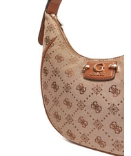 GUESS NEDA Jacquard fabric hobo shoulder bag MILK LOGO - Women&rsquo;s Bags - 3