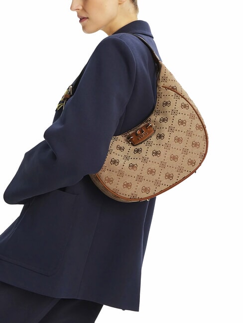 NEDA Jacquard fabric hobo shoulder bag MILK LOGO - Women&rsquo;s Bags