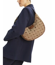 GUESS NEDA Jacquard fabric hobo shoulder bag MILK LOGO - Women&rsquo;s Bags - 4