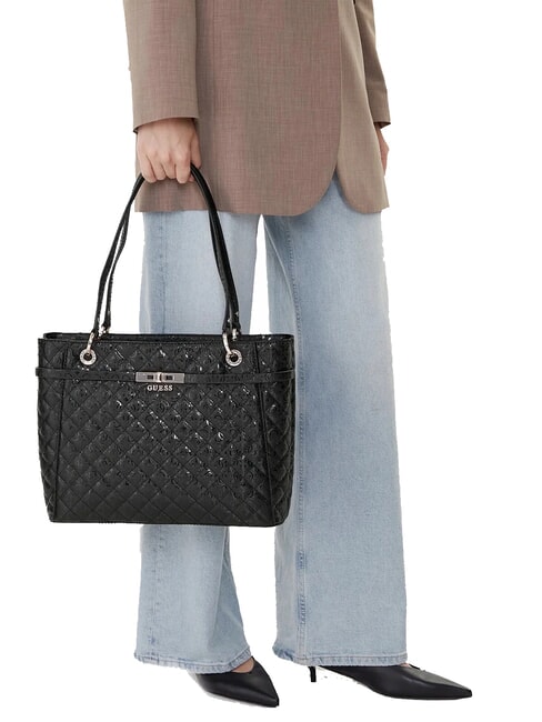 IDRA Quilted shoulder shopper bag BLACK - Women&rsquo;s Bags