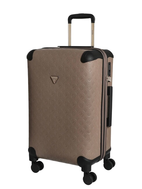WILDER 22 Medium Trolley dark taupe logo - Rigid Trolley Cases