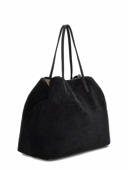 VICTORIA Teddy shopper bag with clutch BLACK - Women&rsquo;s Bags