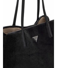 GUESS VICTORIA Teddy shopper bag with clutch BLACK - Women&rsquo;s Bags - 4