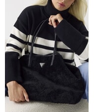 GUESS VICTORIA Teddy shopper bag with clutch BLACK - Women&rsquo;s Bags - 5