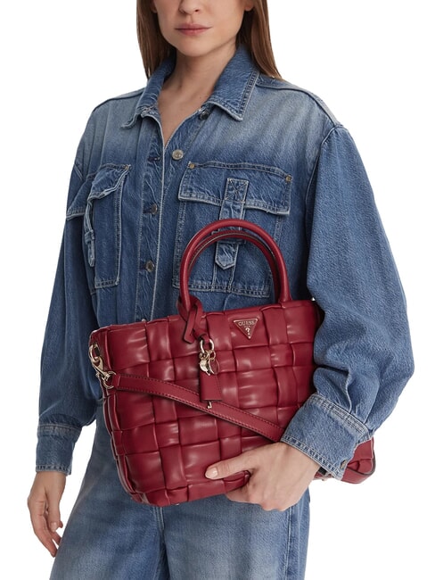 MARION Woven handbag with shoulder strap RED - Women&rsquo;s Bags