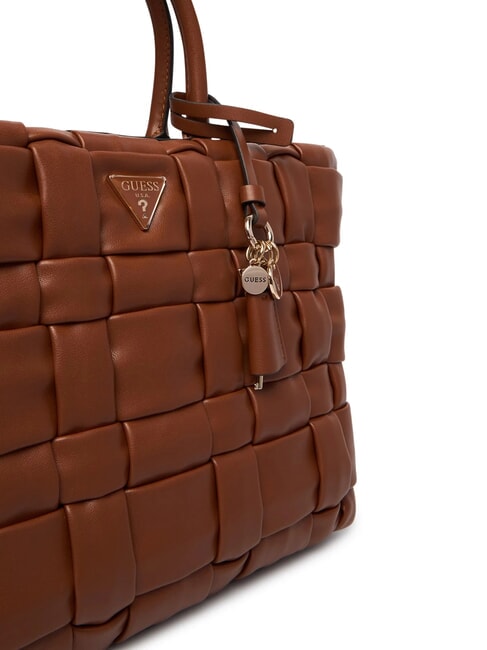 MARION Woven handbag with shoulder strap COGNAC - Women&rsquo;s Bags