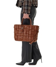 GUESS MARION Woven handbag with shoulder strap COGNAC - Women&rsquo;s Bags - 5