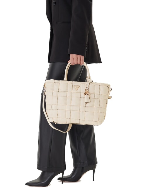 MARION Woven handbag with shoulder strap bone - Women&rsquo;s Bags
