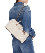 GUESS CRISTI Dual-function quilted bag bone - Women&rsquo;s Bags - 5